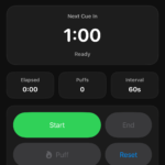 A photo of the Humidor Companion app for iOS puff timer. Cigar smoking assisstant.