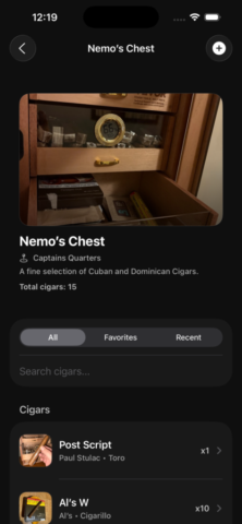 Humidor Companion Humidor View Humidor cigar list for Humidor Companion